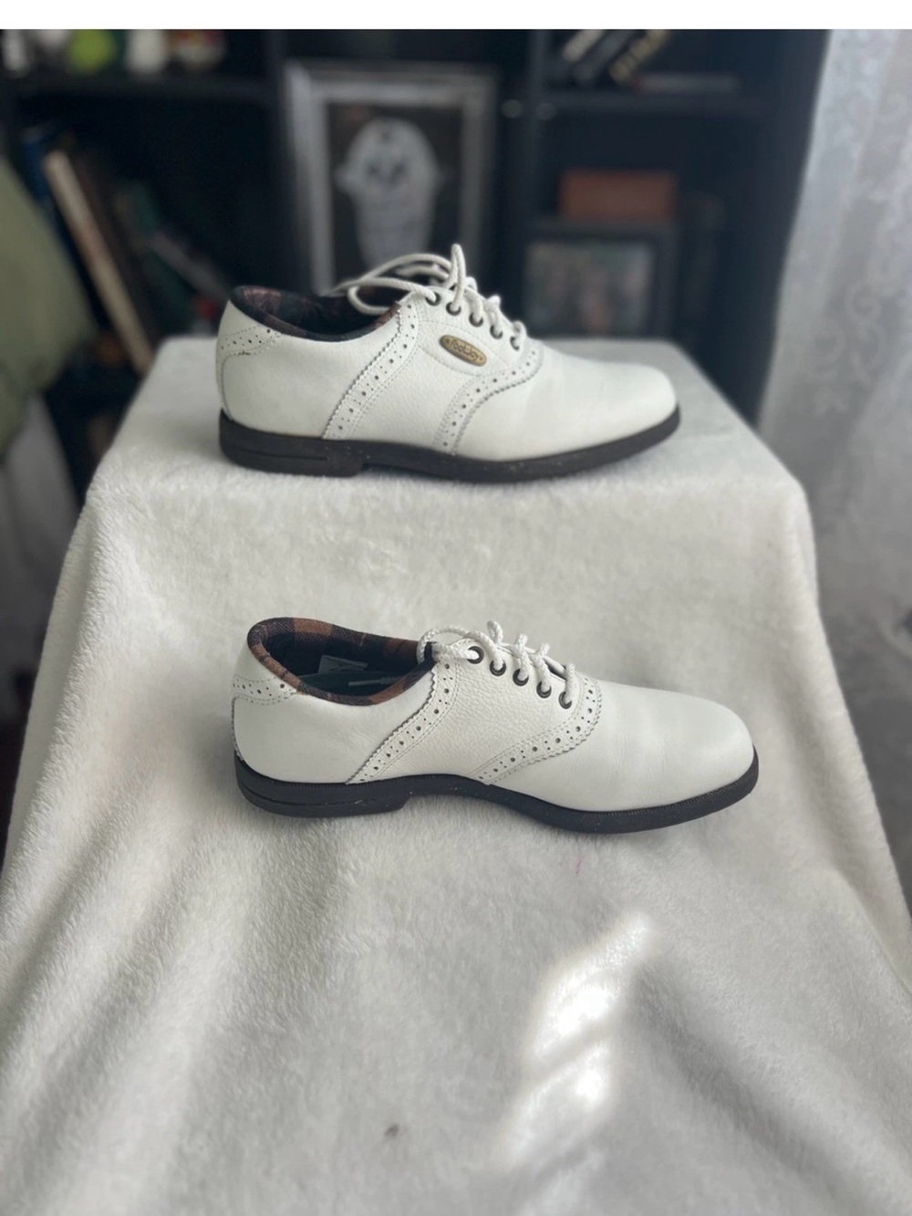 FootJoy White Women's Athletic Golf Shoes with Black Soles